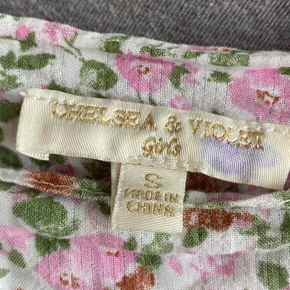 Chelsea & Violet Bohemian Kids Blouse SZ S Floral Pattern* - Picture 2 of 9